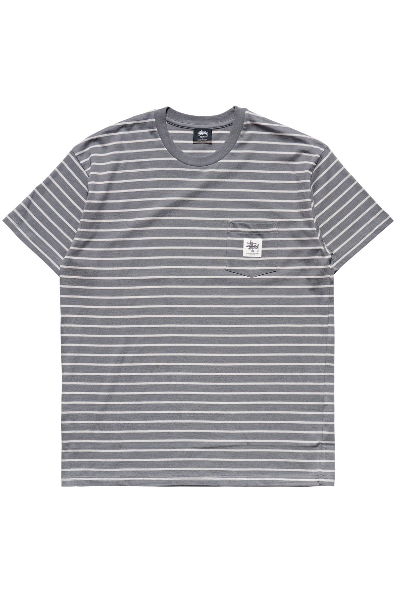 Stussy Kalorama Stripe SS Men\'s T Shirts Brown | IL0000231