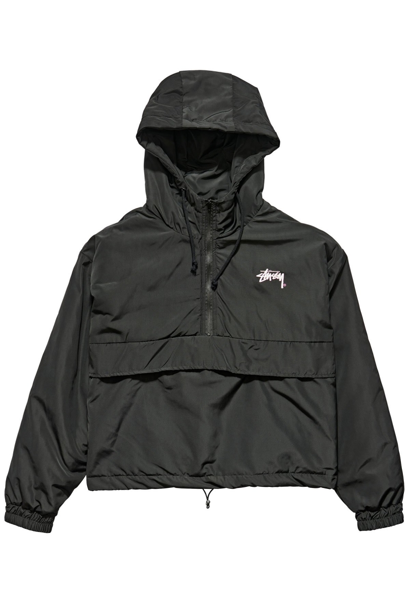 Stussy Kelly Windbreaker Puffa Women\'s Jackets Black | IL0000347