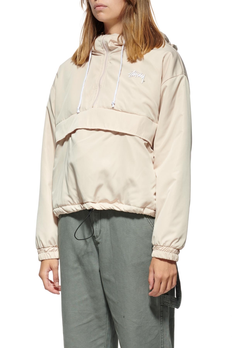 Stussy Kelly Windbreaker Puffa Women's Jackets White | IL0000348