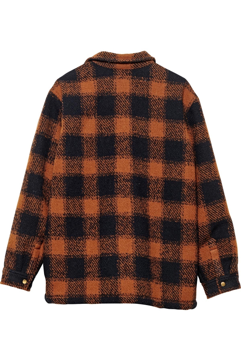 Stussy Kyneton Check Overshirt Men's Jackets Brown | IL0000350