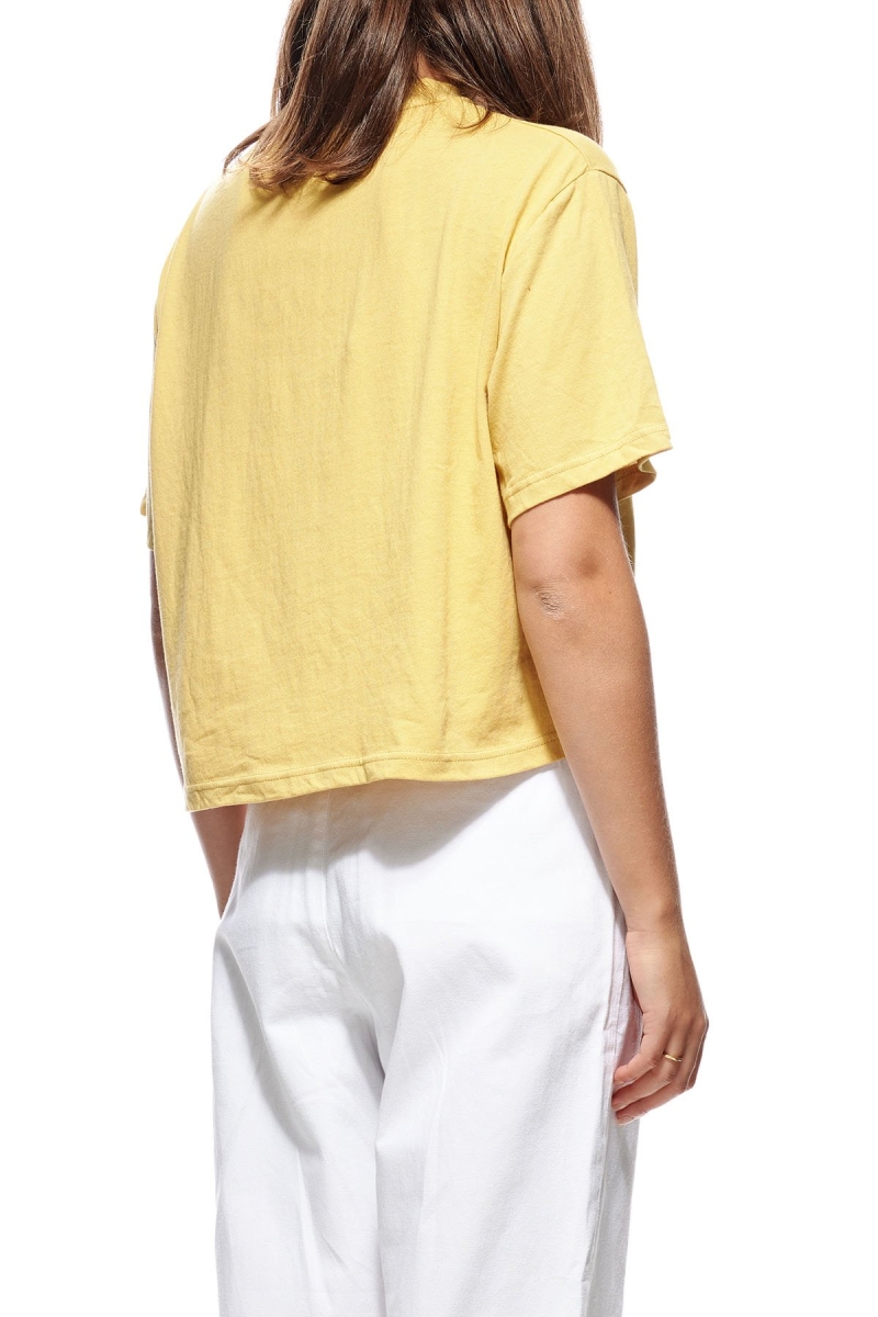 Stussy Laguna Boxy Women's T Shirts Yellow | IL0000235