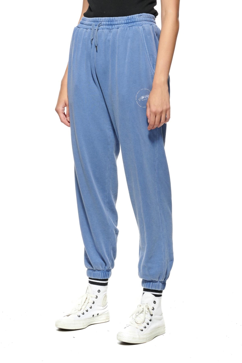 Stussy Laguna Overdye Marle Trackpant Women's Track Pants Blue | IL0000987