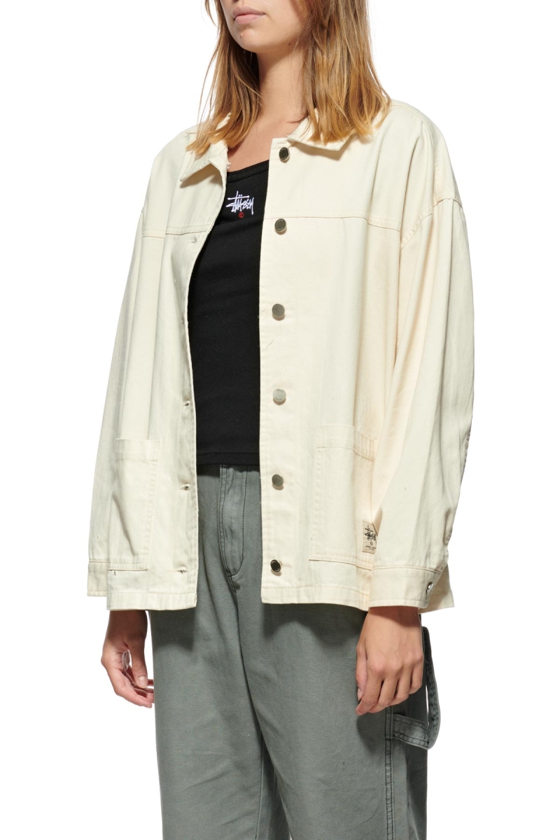 Stussy Lawrence Workwear Women's Jackets White | IL0000351