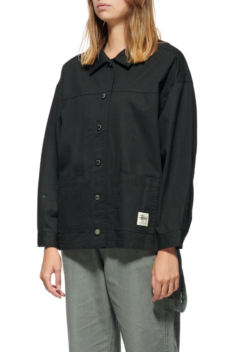 Stussy Lawrence Workwear Women's Jackets Black | IL0000352