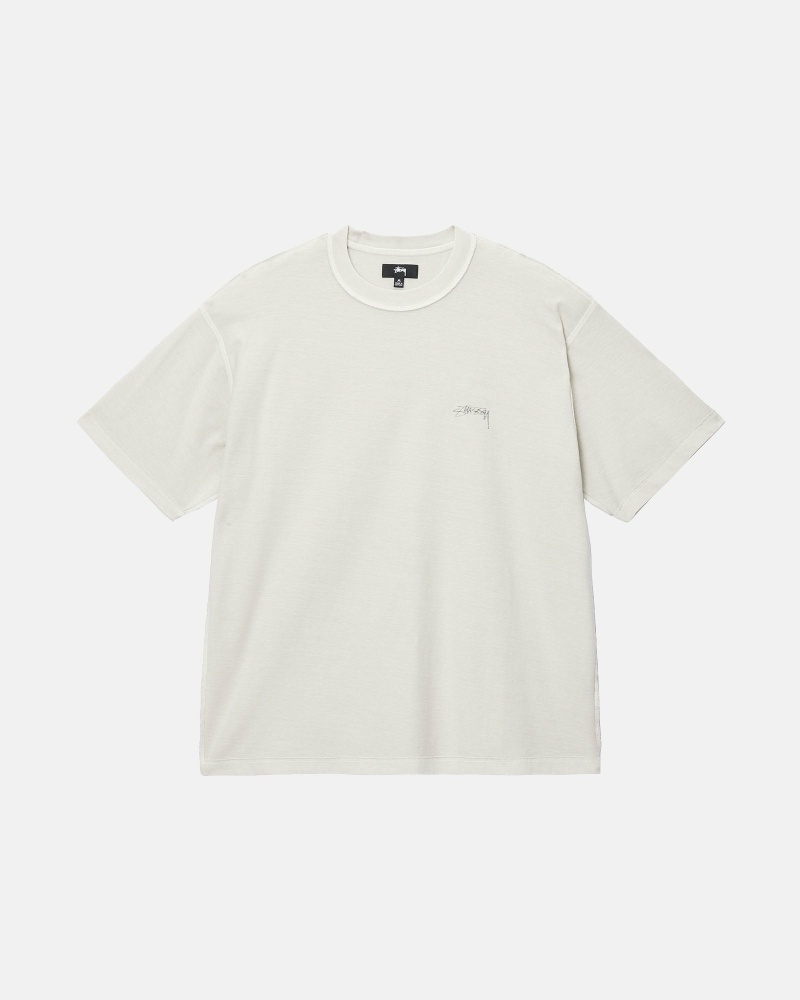 Stussy Lazy Men\'s T Shirts Beige | IL0000236