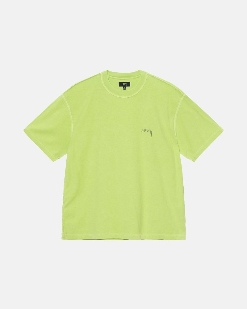 Stussy Lazy Men\'s T Shirts Light Green | IL0000242