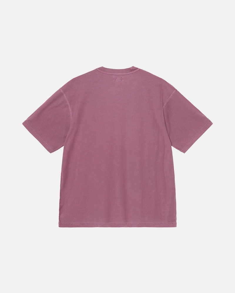 Stussy Lazy Men's T Shirts Purple | IL0000239