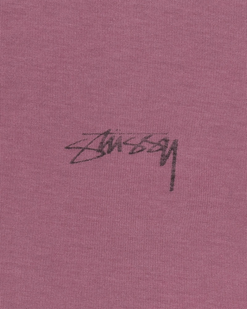 Stussy Lazy Men's T Shirts Purple | IL0000239