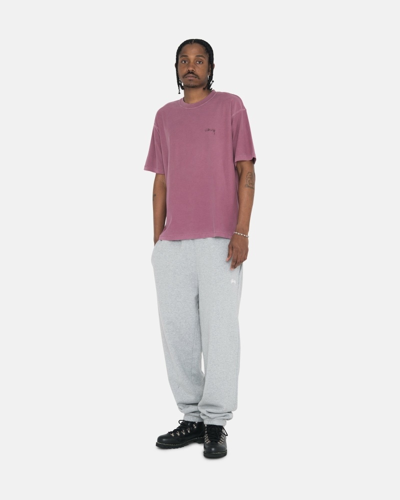 Stussy Lazy Men's T Shirts Purple | IL0000239