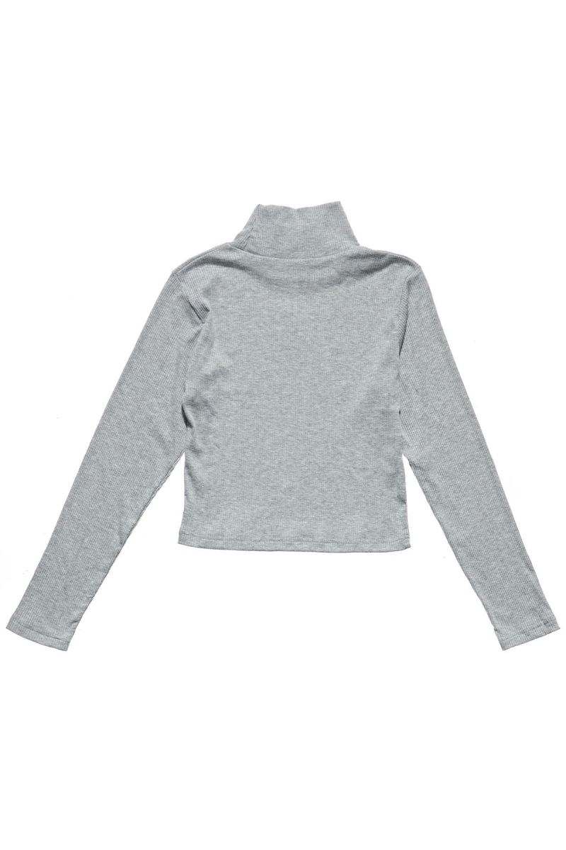 Stussy Leigh Turtleneck Women's Sweatshirts Grey | IL0000933