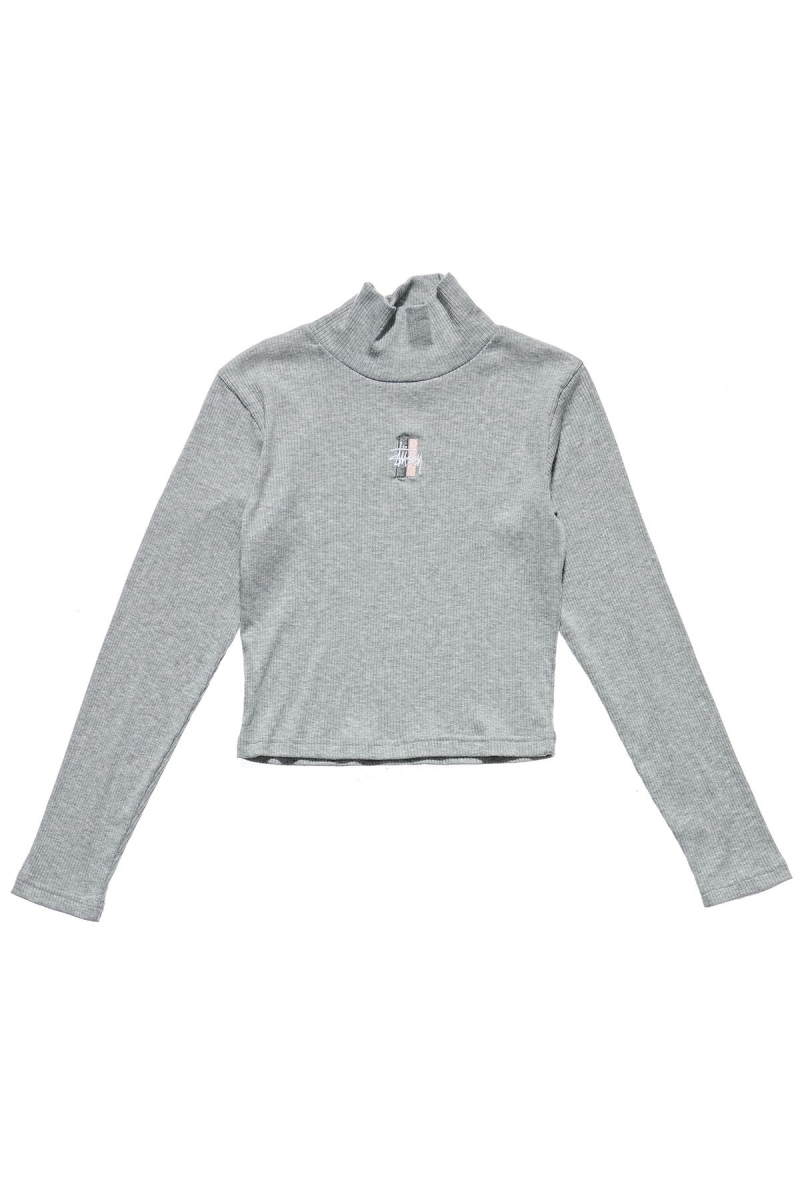 Stussy Leigh Turtleneck Women\'s Sweatshirts Grey | IL0000933