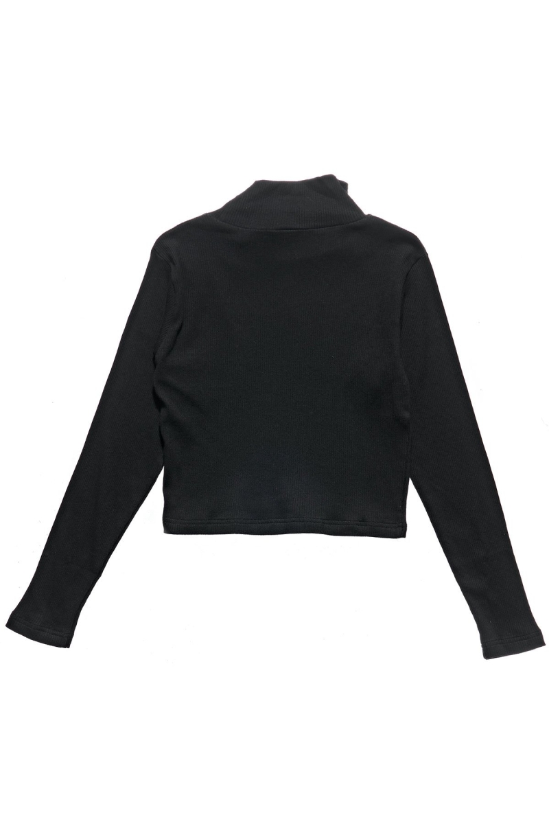 Stussy Leigh Turtleneck Women's Sweatshirts Black | IL0000934