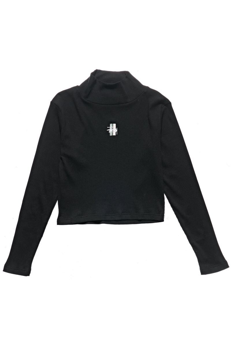 Stussy Leigh Turtleneck Women\'s Sweatshirts Black | IL0000934