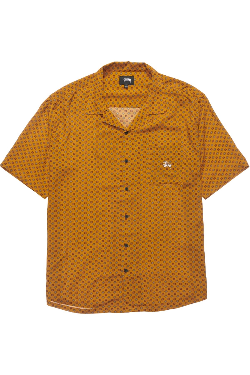 Stussy Liberty SS Men\'s Shirts Brown | IL0000317