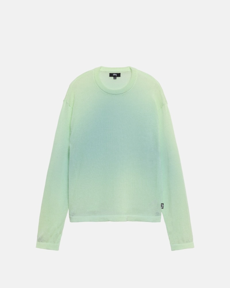 Stussy Light Sensitive Men's Knit Sweater Green | IL0000533