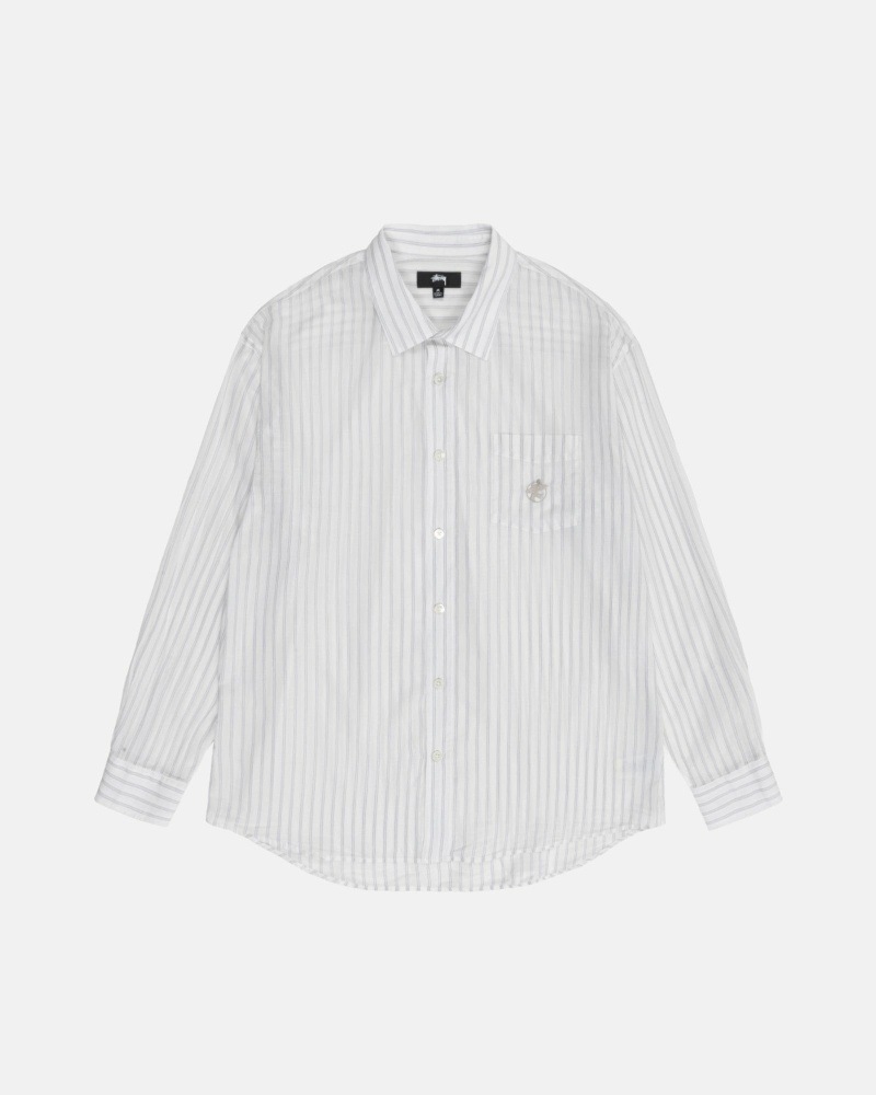 Stussy Lightweight Classic Men\'s Shirts White | IL0000318