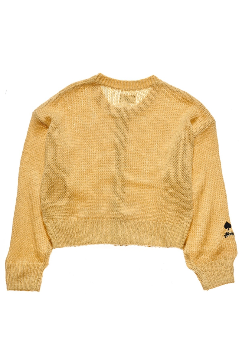 Stussy Mable Button Up Cardy Women's Sweaters Yellow | IL0000844