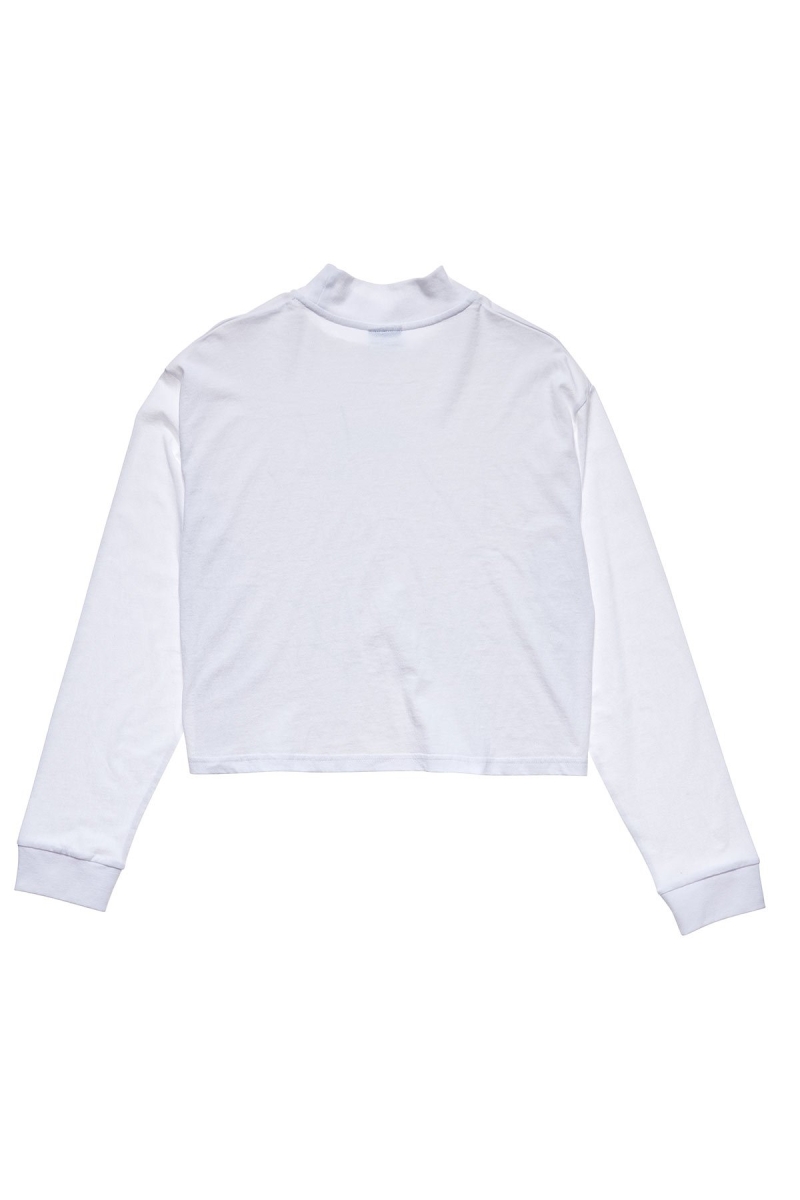 Stussy Maui Mock Neck LS Women's Sweatshirts White | IL0000939