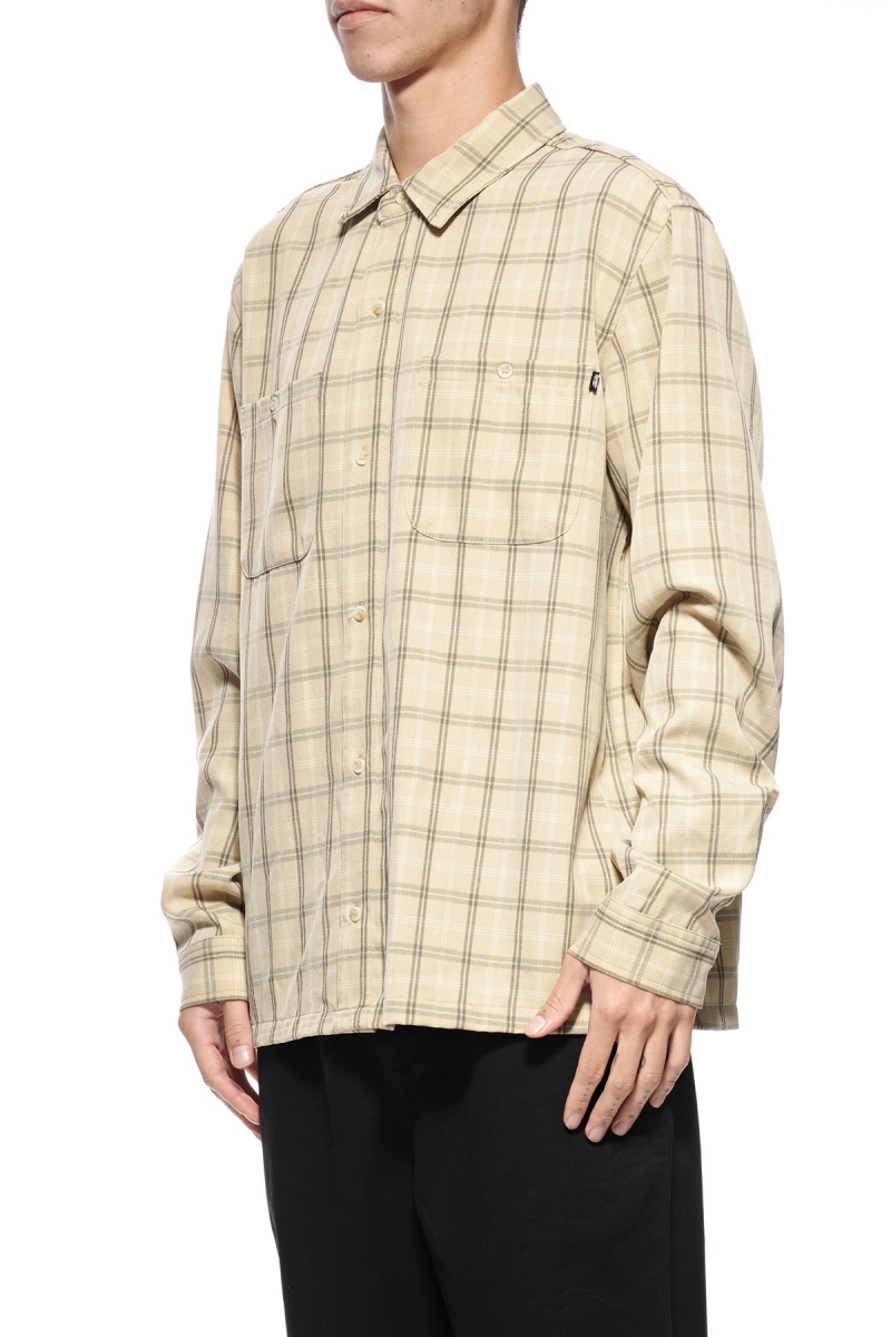 Stussy Mellow Check LS Men's Shirts Yellow | IL0000324