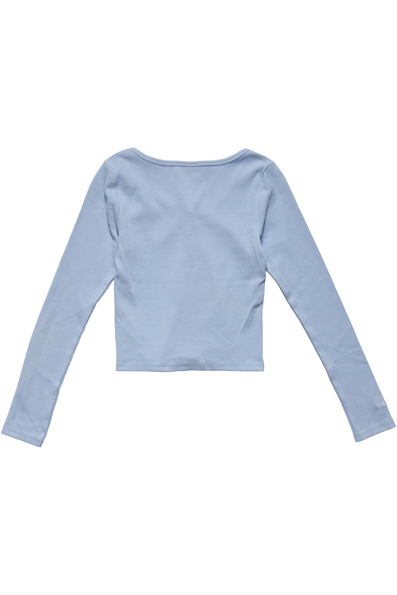 Stussy Mission Rib Button Through Women's Sweatshirts Blue | IL0000941