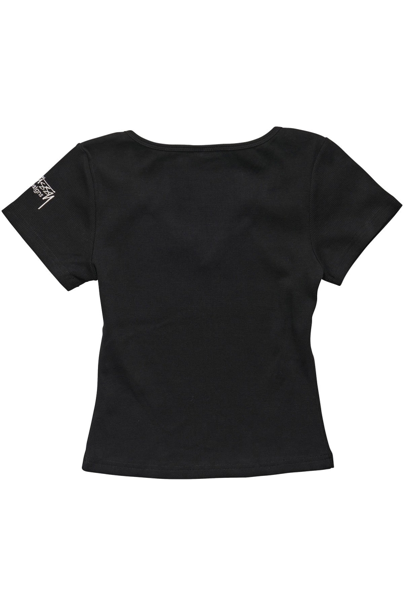 Stussy Mission Rib Insert Women's T Shirts Black | IL0000244