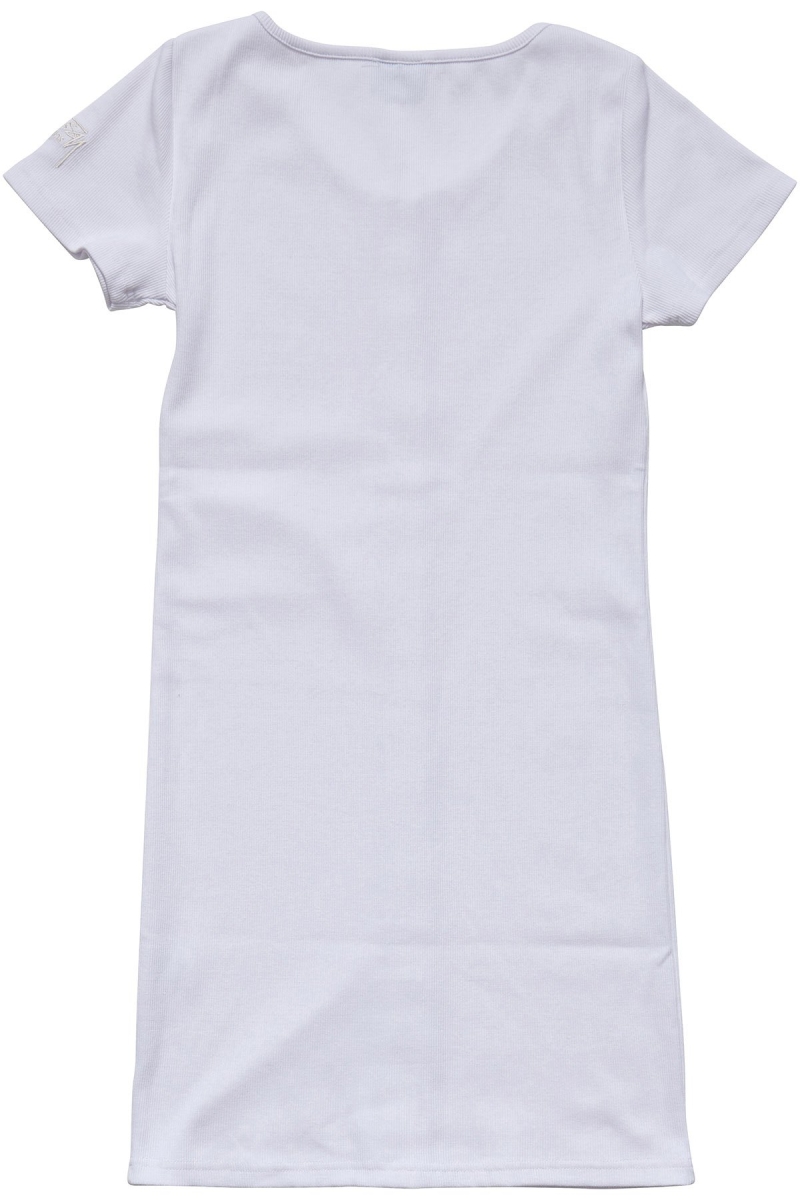 Stussy Mission Rib Tee Women's Dress White | IL0000517