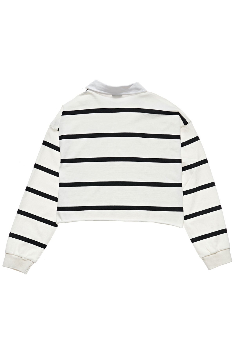 Stussy Monaco Stripe Rugby Women's Shirts Black | IL0000326