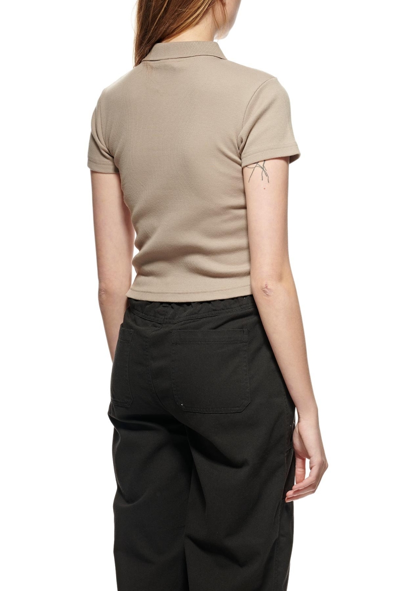 Stussy Monterey Rib Polo Women's Shirts Brown | IL0000327