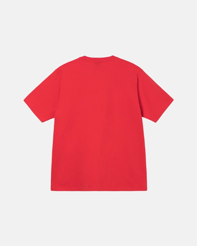 Stussy Motel Men's T Shirts Red | IL0000249