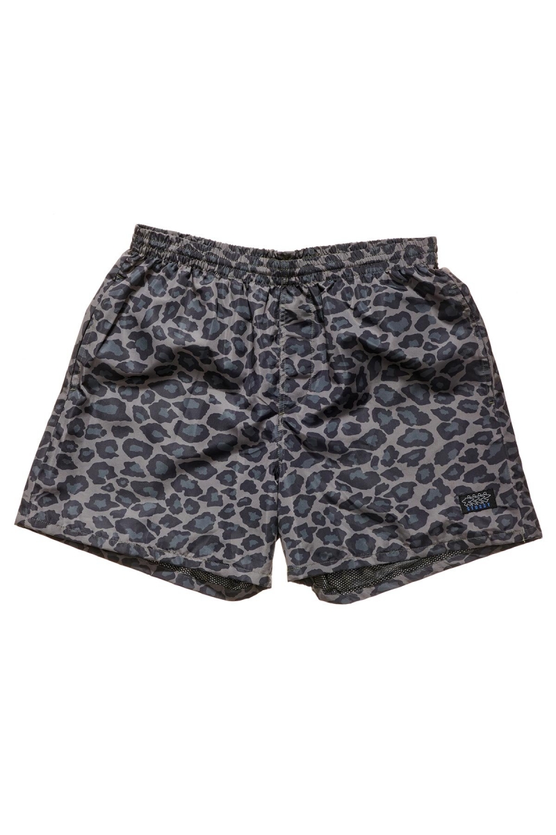 Stussy Nylon Big Beach Men\'s Shorts Black | IL0000653