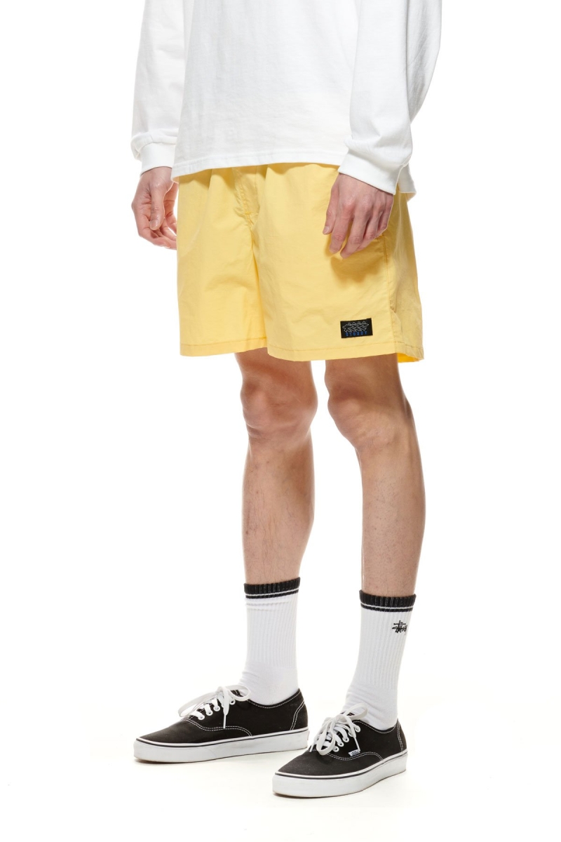 Stussy Nylon Big Beach Men's Shorts Yellow | IL0000650