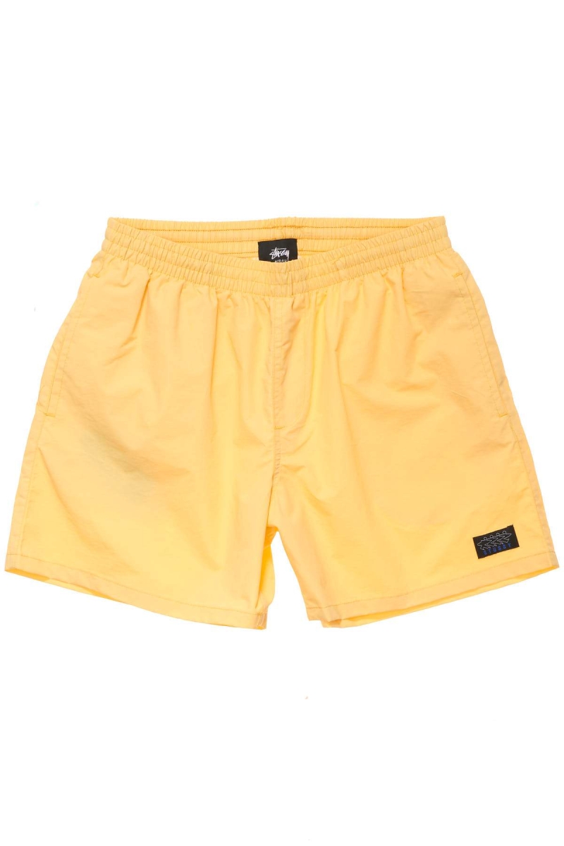 Stussy Nylon Big Beach Men\'s Shorts Yellow | IL0000650