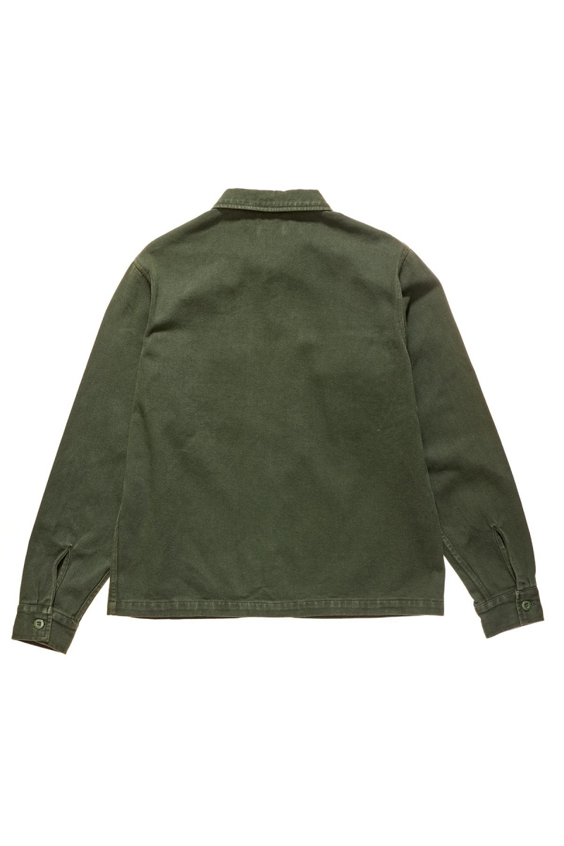 Stussy Olly Work Men's Shirts Green | IL0000328