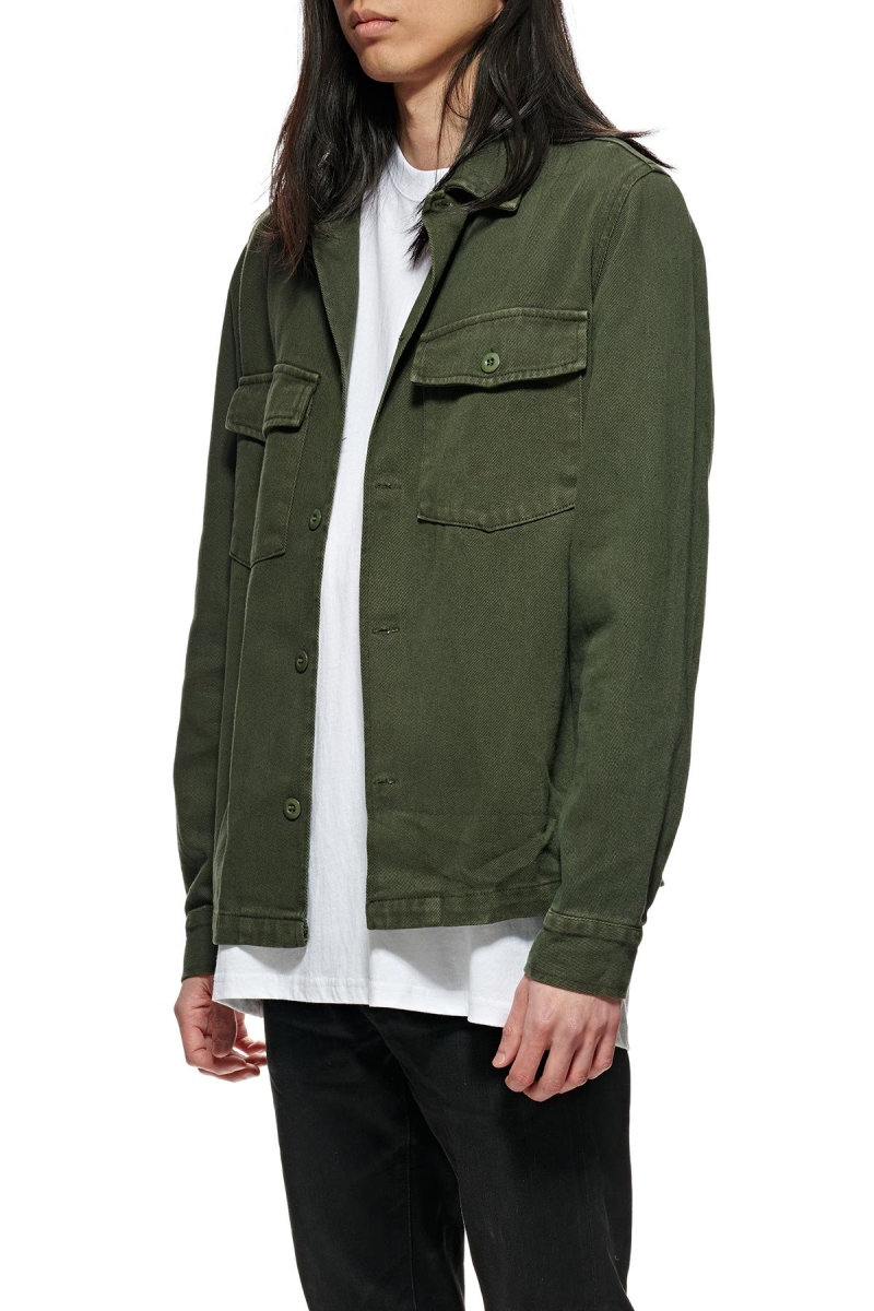 Stussy Olly Work Men's Shirts Green | IL0000328