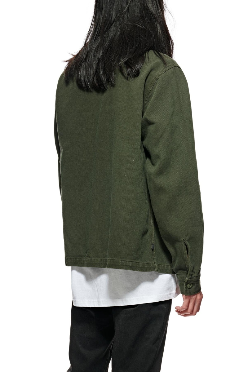 Stussy Olly Work Men's Shirts Green | IL0000328