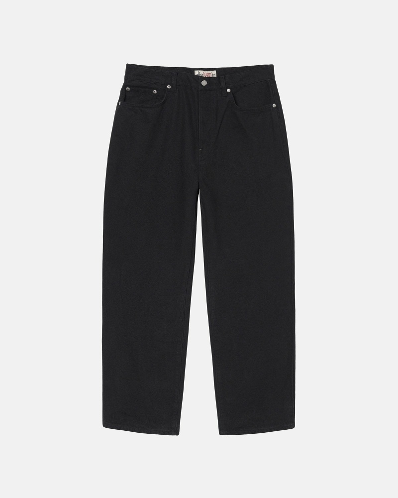 Stussy Over Dyed Big Ol Men\'s Jeans Black | IL0000522