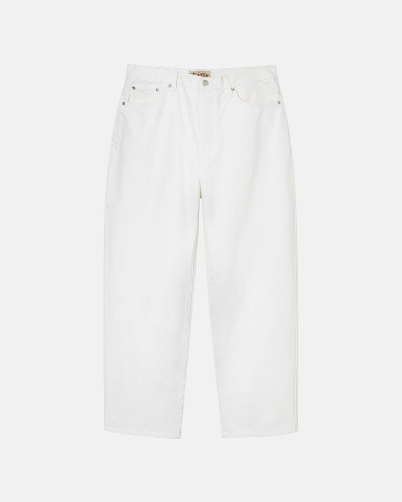 Stussy Over Dyed Big Ol Men\'s Jeans White | IL0000521