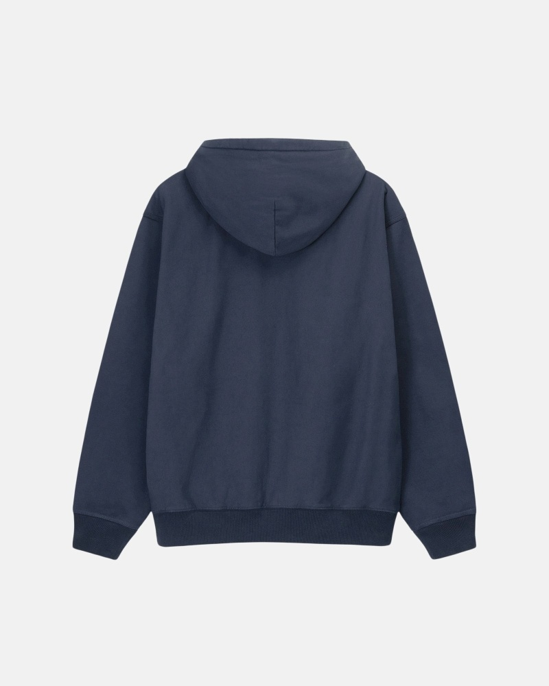 Stussy Overdyed Stock Logo Men's Hoodies Navy | IL0000049