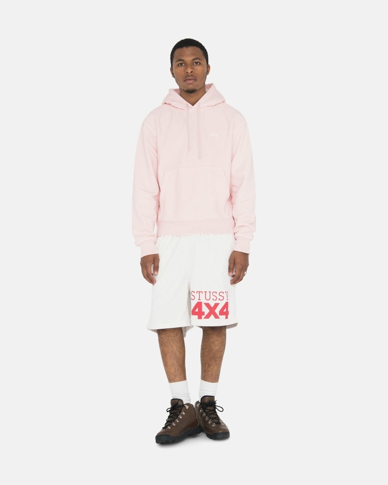 Stussy Overdyed Stock Logo Men's Hoodies Pink | IL0000050