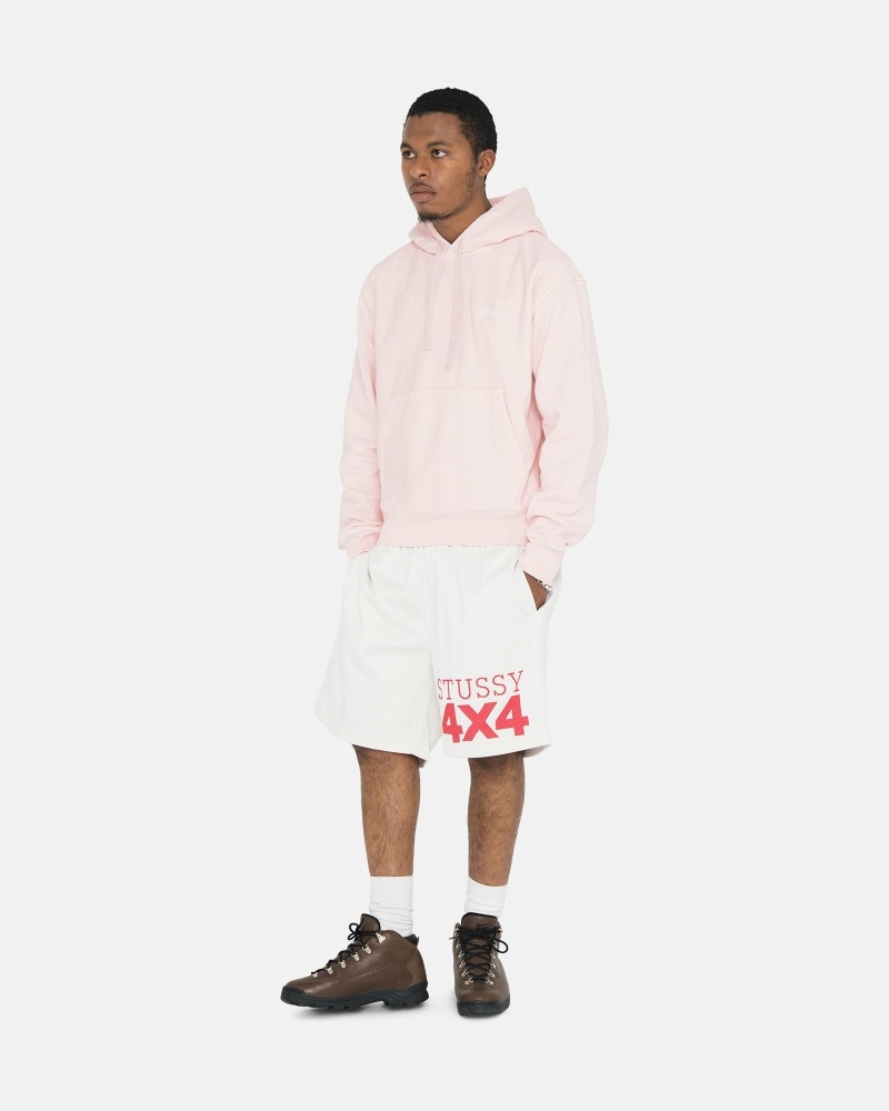 Stussy Overdyed Stock Logo Men's Hoodies Pink | IL0000050