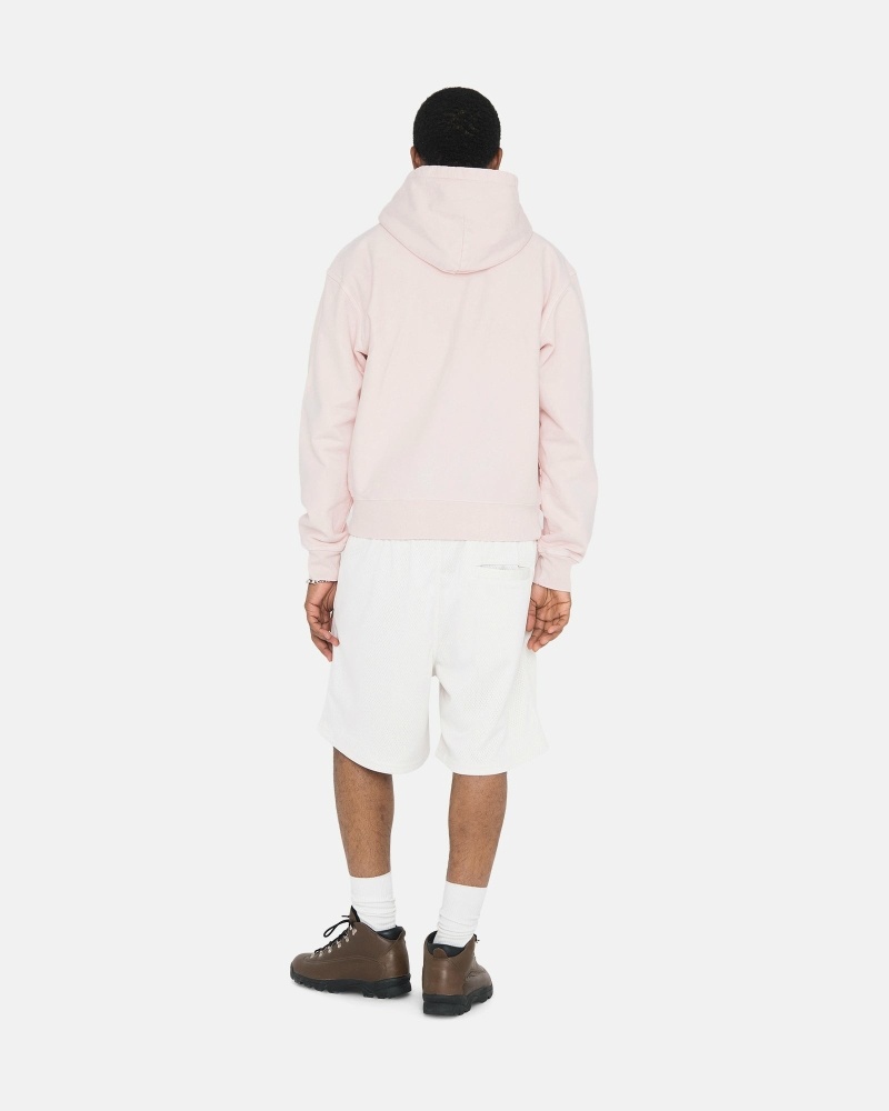 Stussy Overdyed Stock Logo Men's Hoodies Pink | IL0000050