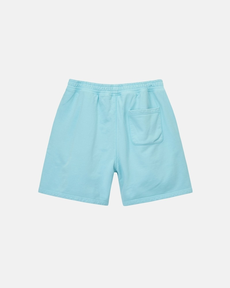 Stussy Overdyed Stock Logo Men's Shorts Blue | IL0000656