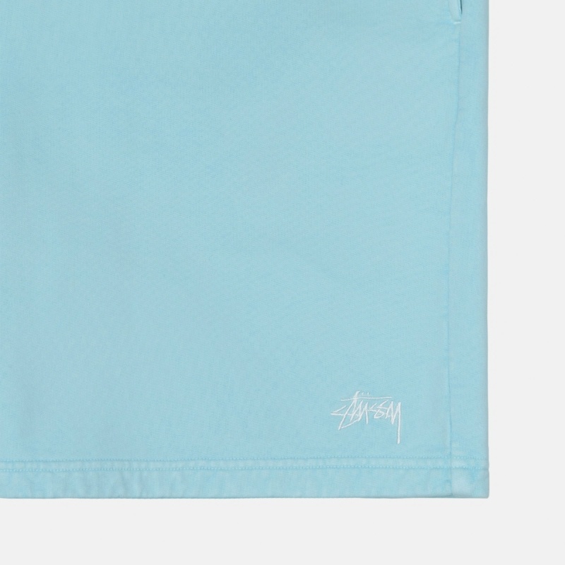 Stussy Overdyed Stock Logo Men's Shorts Blue | IL0000656