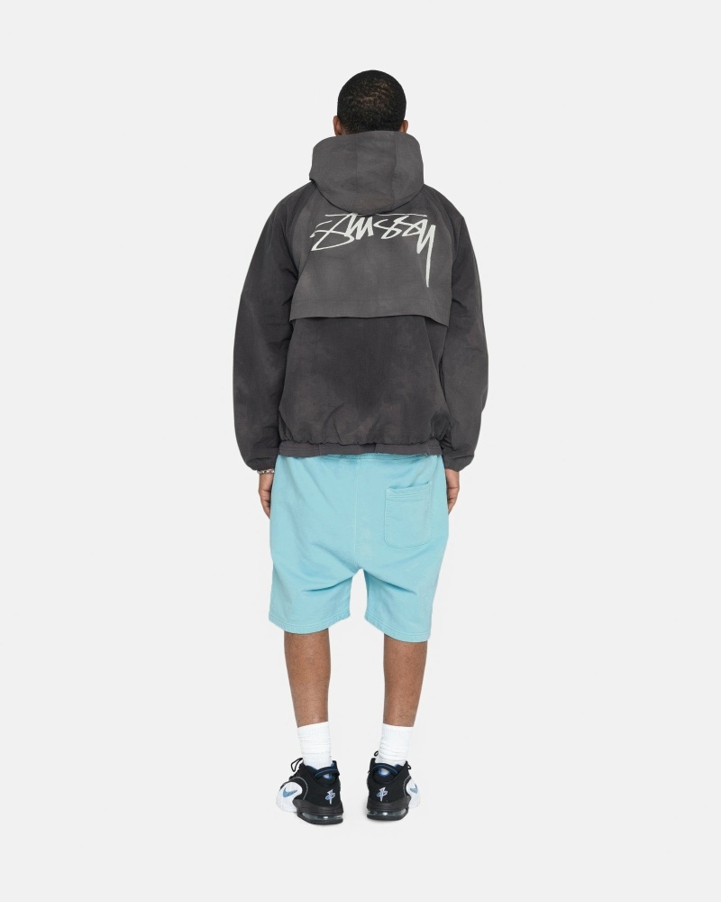 Stussy Overdyed Stock Logo Men's Shorts Blue | IL0000656