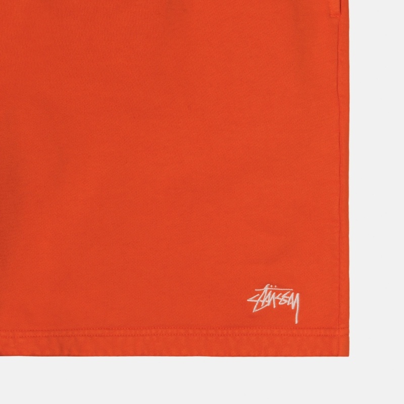 Stussy Overdyed Stock Logo Men's Shorts Orange | IL0000660