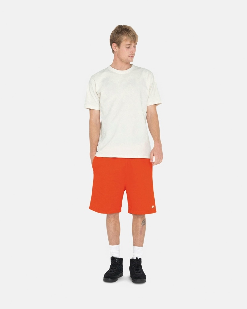 Stussy Overdyed Stock Logo Men's Shorts Orange | IL0000660