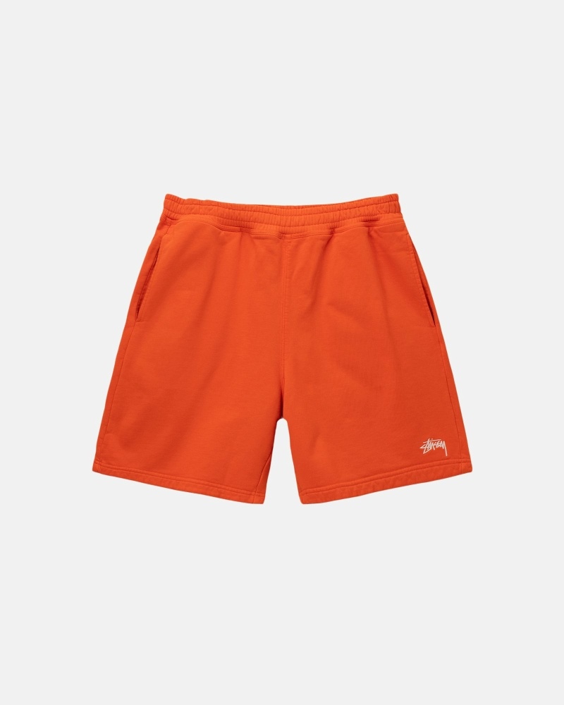 Stussy Overdyed Stock Logo Men\'s Shorts Orange | IL0000660