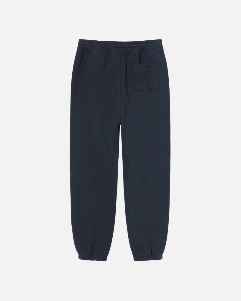 Stussy Overdyed Stock Logo Men's Sweatpants Navy | IL0000880