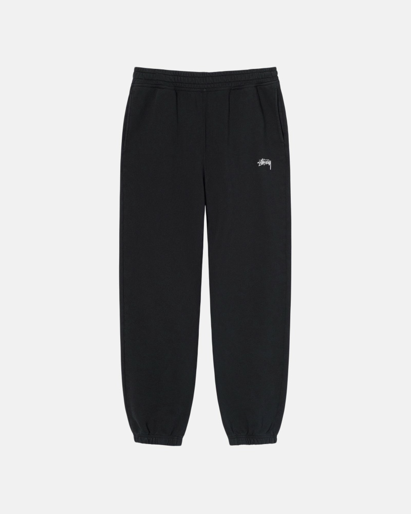 Stussy Overdyed Stock Logo Men\'s Sweatpants Black | IL0000884