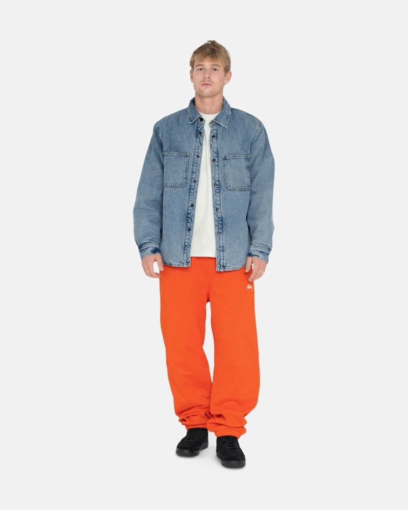 Stussy Overdyed Stock Logo Pant Men's Sweatpants Orange | IL0000886